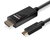Lindy 43317 adapter kablowy 10 m USB Type-C HDMI Typu A (Standard) Czarny