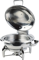 Chafing Dish -GLOBE- Ø 38,5 cm, H: 34 cm, 6 Liter Edelstahl Deckel hydraulisch,