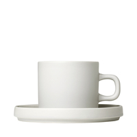 Set 2 Kaffeetassen -PILAR- Moonbeam, 200 ml, Ø 8 cm, Ø 14,5 cm. Material: