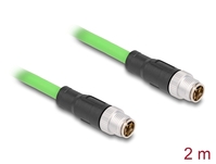 Delock M12 Kabel X-kodiert 8 Pin Stecker zu Stecker PUR (TPU) 2 m