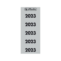 selbstklebendes Etikett für Ordnerrücken mit schwarzem Jahreszahlaufdruck Hintergrund grau 50 Stück, eingeschweißt