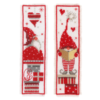 Counted Cross Stitch Kit: Bookmarks: Christmas Gnomes: Set of 2