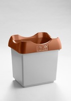 Customisable Plastic Waste Bin - 30 Litres - Brown - Light Grey