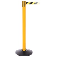 SafetyMaster 450 Retractable Belt Barrier - 3.4m Belt with Warning Message - Yellow - Authorized Access Only - Red belt