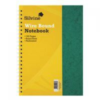 Silvine Luxpad A4 Wirebound Pressboard Cover Notebook Ruled 200 Pages Green (Pack 6)