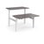 Elev8 Touch sit-stand back-to-back desks 1200mm x 1650mm - white frame and grey