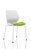 Florence White Frame Visitor Chair in Myrrh Green KCUP1533