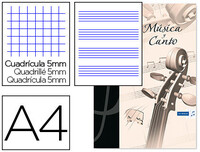 Bloc musica y canto oxford din a4 24 hojas 90 gr pentagrama interlineado 2 mm + cuadricula 5 mm