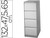 Fichero Cajones de Suelo Metal 4 Cajones-Bicolor 132 cm Alto 65Cm Prof 47,5Ancho Color Grisn.1375 Guias Telesc Antivuelc