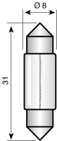 FESTOON 15V 3W 8x31mm S7