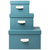 Set mit 3 Boxen, Office by me - Blaugrün