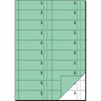 Bonbuch 1000 Abrisse A4 hoch 65g/qm hellgrün mit Blaupapier 2x50 Blatt