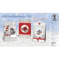 Adventskalender-Set Geschenktüten Winter 12x19x6cm