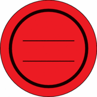 Rollen-Etiketten - Fluoreszierend-Rot, 2.5 cm, Papier, Selbstklebend, Rund