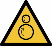 Sicherheitskennzeichnung - Warnung vor gegenläufigen Rollen, Gelb/Schwarz, 6 m
