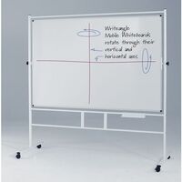 Premium revolving double-sided whiteboard with magnetic surface - H x W 1200 x 1800mm