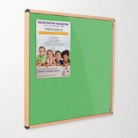 Shield® light oak effect tamperproof slimline lockable office noticeboards