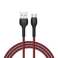 Recci RTC-N16CR USB Type-C - USB-A adat- és töltőkábel 1m piros-fekete