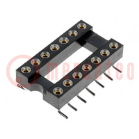 Basetta: circuiti integrati; DIP14; Spaziatura: 2,54mm; SMT