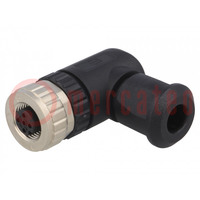 Connector: M12; stekker; PIN: 5; vrouwelijk; voor draad; IP67; 60V