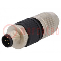 Connettore: M12; spina; PIN: 5; maschio; sul conduttore; IDC; IP67