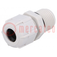 Cable gland; with long thread; M16; 1.5; IP68; polyamide; grey