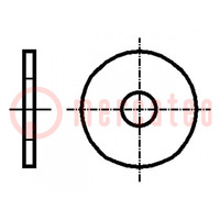 Alátét; kerek; M4; D=14mm; h=0,8mm; acél; Bevonat: bevonat nélkül