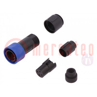 Connector: circular; plug; female; PIN: 4; w/o contacts; for cable