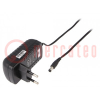 Power supply: switching; mains,plug; 9VDC; 1.5A; 13W; Plug: EU; 84%