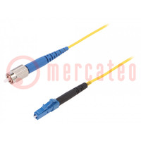 Fiber patch cord; FC/UPC,LC/UPC; 1m; Optical fiber: 9/125um; Gold