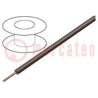 Wire; 0.2mm2; solid; Cu; PVC; brown; 60V; 100m; 1x0.2mm2