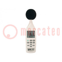 Meter: sound level; LCD; 4-digit; Sound level: 25÷130dB; 5÷40°C