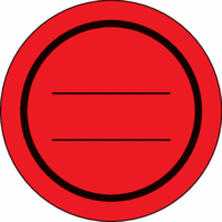 Rollen-Etiketten - Fluoreszierend-Rot, 2.5 cm, Papier, Selbstklebend, Rund
