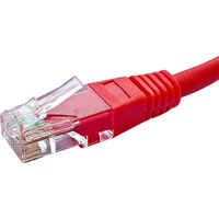 Cablenet 0.3m Cat5e RJ45 Red U/UTP PVC 24AWG Flush Moulded Booted Patch Lead