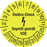 Prüfplakette, Geprüft gemäß BetrSichV , 3 cm Version: 27-32 - Elektro-Check 27-32