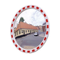 Verkehrsspiegel Eucryl, Acrylglas, Kunststoffrahmen rot/weiß, Durchmesser: 60 cm