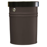 Abfallbehälter TKG selbstlöschend FIRE EX, Wandhalterung, Stahlblech mitbesch. Aluminumdeckel, 16 l, Version: 7 - schwarz