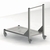 Cleanroom transport trolley with perforatedshelves, 2 shelves, 800 x 600 x 1000 mm