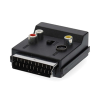 ADAPTATEUR PÉRITEL | SCART MÂLE | S-VIDEO FEMALE / SCART FEMELLE / 3X RCA FEMALE | PLAQUÉ NICKEL | COMMUTABLE | ABS | NOIR | 1 P