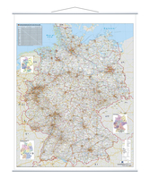 Kartentafel Straßenkarte Deutschland laminiert,1:800.000,beschreibbar,970x1370mm