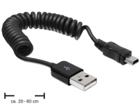 DeLOCK USB 2.0/USB mini 0.6m USB-kabel 0,6 m USB A Mini-USB A Zwart