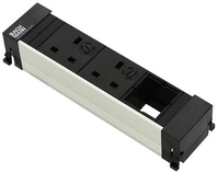 Bachmann POWER FRAME power extension 0.2 m 2 AC outlet(s) Indoor Black, Metallic