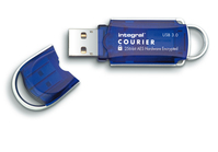 Integral 32GB Courier FIPS 197 Encrypted USB 3.0 lecteur USB flash 32 Go USB Type-A 3.2 Gen 1 (3.1 Gen 1) Bleu, Argent