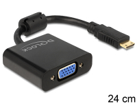 DeLOCK 65514 video kabel adapter VGA (D-Sub) HDMI Type C (Mini) Zwart