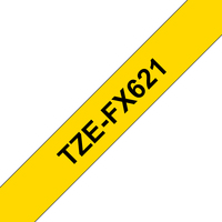 Brother TZE-FX621 labelprinter-tape Zwart op geel