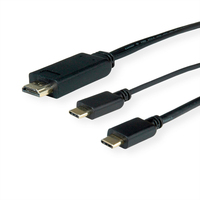 ROLINE 11.04.5953 video kabel adapter 2 m USB Type-C HDMI + USB Zwart