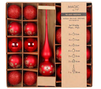 Inge‘s Christmas Decor 40562P416 Christbaumschmuck Weihnachtsbaumschmuck Glas Rot