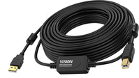 Vision TC 15MUSB+/BL/2 cable USB 15 m USB 2.0 USB A USB B Negro