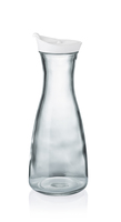 Karaffe mit Deckel, 1,0 ltr., weiß, Dm. 6,7 cm Glas. Mit einem praktischen