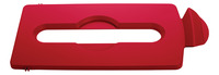 Abfalleimerzubehör Slim Jim® Recyclingstation, Papierschlitzdeckel, rot